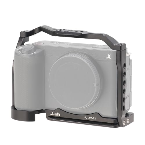 Image of FocusFoto Camera Cage with Top Handle Kit for Sony ZV-E1 Camera, Aluminium Vlogging Stabilizer Rig with NATO Rail, 1 /4 inch-20 Screw Mount, 3 /8 inch-16 Locating Pin for Arri Grip, Quick Release Plate for Arca