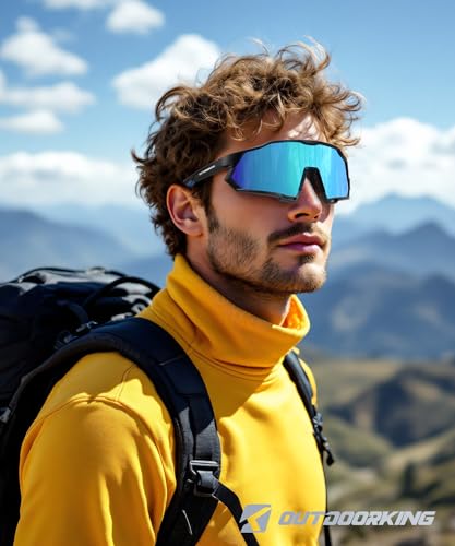Image of Sport Polarized Sunglasses for Men and Women, Stylish and Lightweight Cycling Sunglasses with UV400 Protection