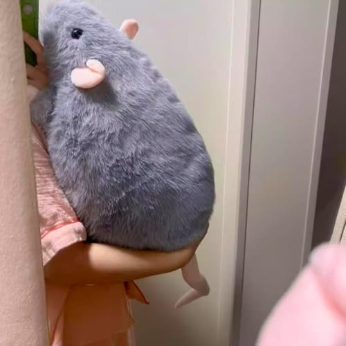 Peluche de rat chonky doux de 25cm idéal comme coussin de lecture au salon