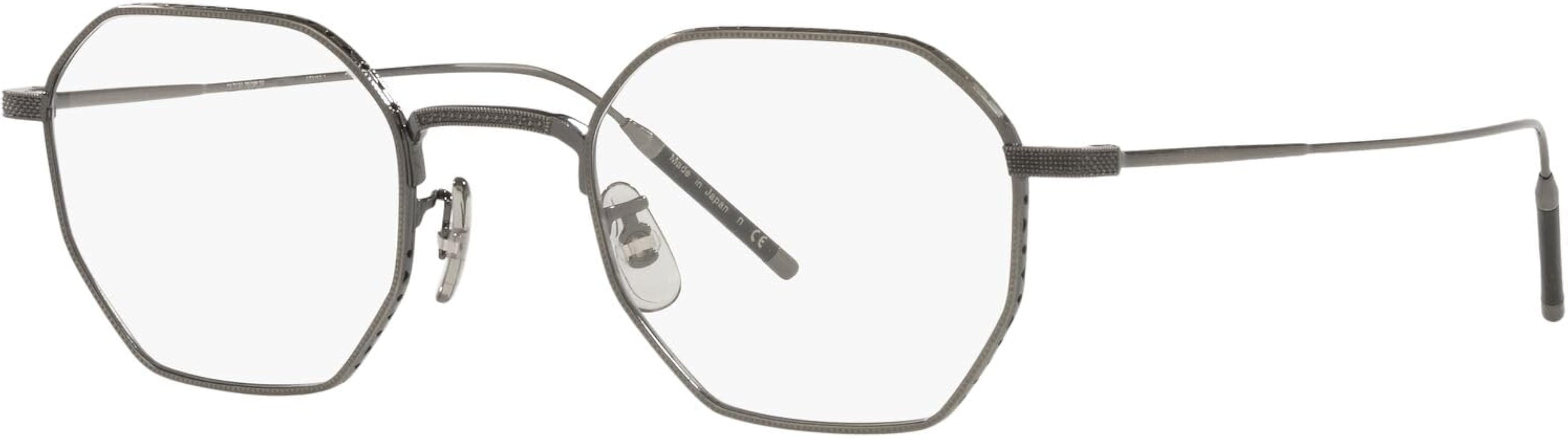 Amazon.com: Oliver Peoples TK-5 Eyeglasses Pewter w/Blue Block