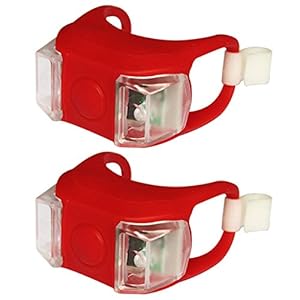 Zuoox 2 STKS Fietslichten voor en achter Siliconen Fietslicht Waterdichte Koplamp en Achterlicht LED Fietslicht voor en…