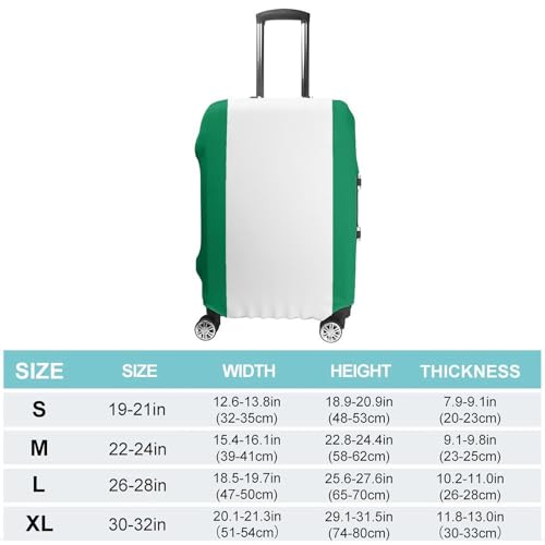 Nigeria Flag Travel Suitcase Cover Protective Luggage Case Washable Baggage Protector Fits 19-32 Inch M2