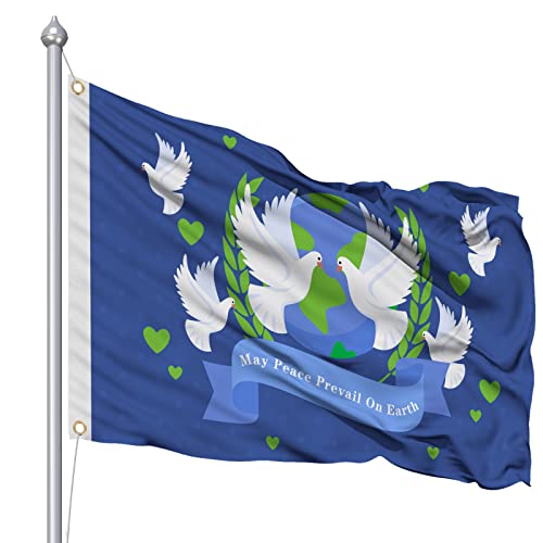 Friedenstaube Flaggen,Peace Flaggen150 x90cm,Peace Fahne,Friedensfahne,Friedenstaube Flagge,dekoratives Banner für den Außenbereich,Friedenstaube Flagge für Indoor Outdoor Dekoration Cover