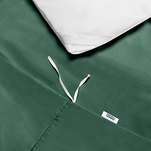 Image of Nestl Dark Green Duvet Cover King Size - Soft King Duvet Cover Set, 5 Piece Double Brushed Duvet Cover with Button Closure, 1 King Size Duvet Cover 104x90 inches, 2 Pillow Shams, and 2 Pillowcases