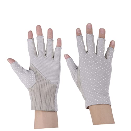 BESPORTBLE Gloves Women Fingerless Gloves for Women for Cycling Climbing Driving Grey
