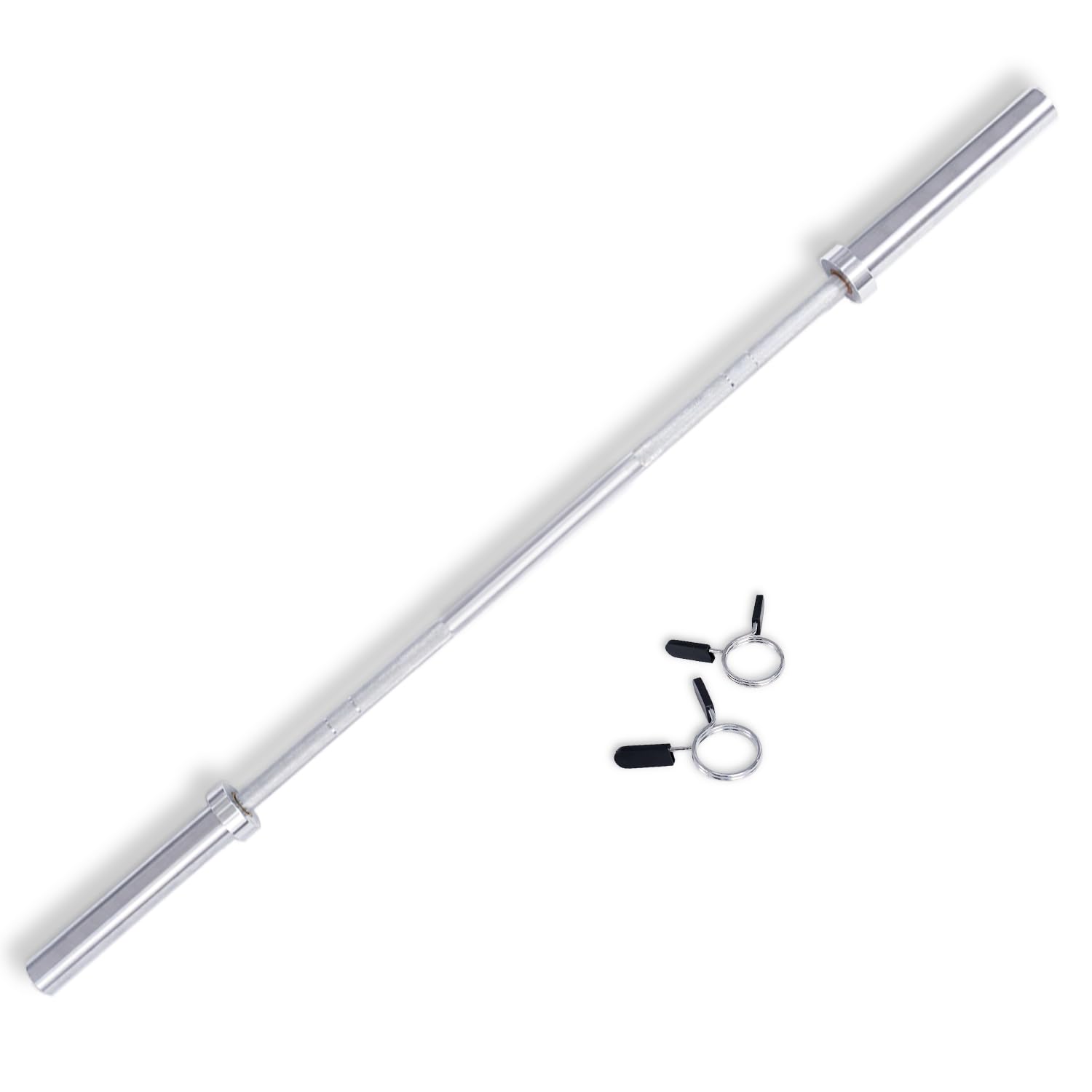 Sportstech Olympische Langhantelstange, bis 315 kg, 33mm, Federverschluss, perfekt für Hantelscheiben, Stahl, verchromt, gerändelte Griffflächen, Länge 22cm, 20kg, Home Gym, Deutsche Qualitätsmarke