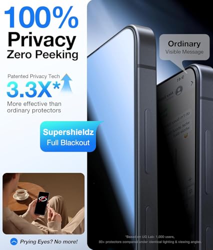 Image of Supershieldz NeoGuard Privacy Tempered Glass Screen Protector Guard for Samsung Galaxy S26 Plus / S25 Edge - 2 Pack