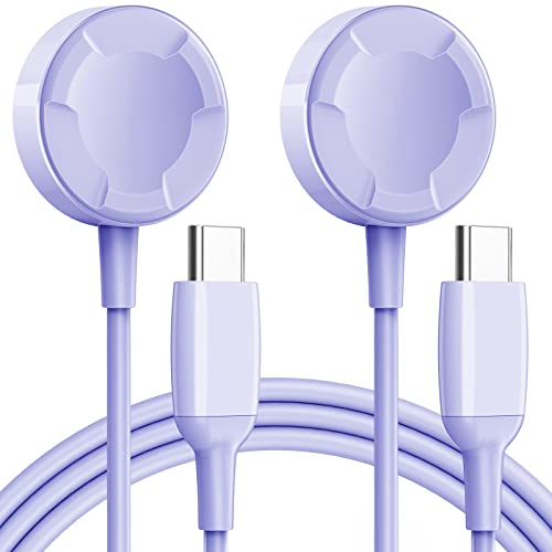 QIBOX 2-Pack Watch Charger Compatible with Apple Watch Charger, USB C Portable Fast Magnetic Wireless Charging Cable Compatible for iWatch Series Ultra 8 7 6 5 4 3 2 1 SE SE2, Purple(3.3FT/1M)