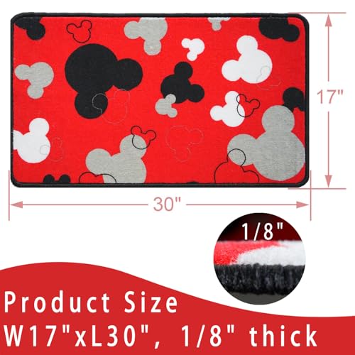Image of J.Ehonace Red Cartoon Mouse Head Pattern Mat, 17 inchX30 inch