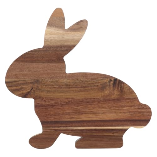 Animal Shape Cutting Board - Cute Bunny Wooden Serving Platter for Charcuterie Fruit and Meal Prep - Eco-Friendly Acacia Wood Design