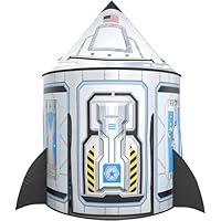 Wilwolfer Rocket Kids Play Tent, Large Pop-Up Tents for Boys, Indoor&Outdoor Toddlers Space Ship Forts, Space Adventure Toys Playhouse Birthday Gift
