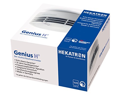 Hekatron Genius H – Rauchmelder 10 Jahre Batterie – Made in Germany – 1 Stück Neuauflage 4er...