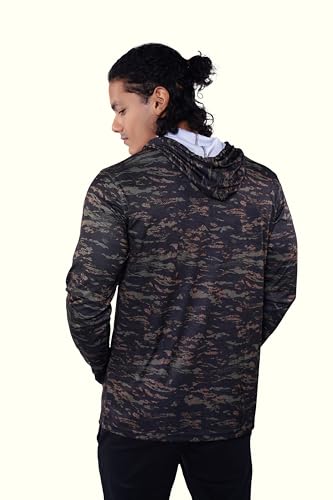 Men's Jersey Pullover Hoodie – Signature Design, Dry-Fit, Quick-Dry, UPF Protection, Textured Hood & Sleeves3