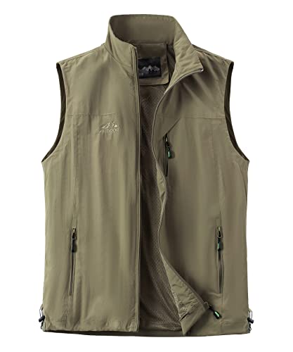 Btmpmcs Gilet da Pesca da Uomo All'aperto Casual Asciugatura rapida Giubbotto Sportivo Leggeri Traspirante Senza Maniche Giacche Fotografia Panciotto Campeggio Giacca Utility Gilet