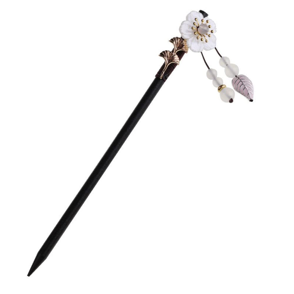 Chignon Pin Hair,Hair Sticks,Wood Hair Sticks Shell Flower Decorative Hair Chopsticks for Thick Hair Handmade Elegant Hair Pins Stick Chinese Classical Wooden Chopsticks