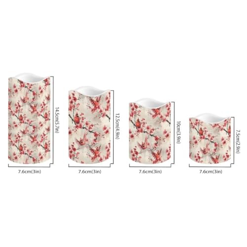 Image of Cardinal Flameless Battery Operated Candles Set of 4 | Flameless Candles with Remote Flickering LED Candles with Timer for Living Room Decorations
