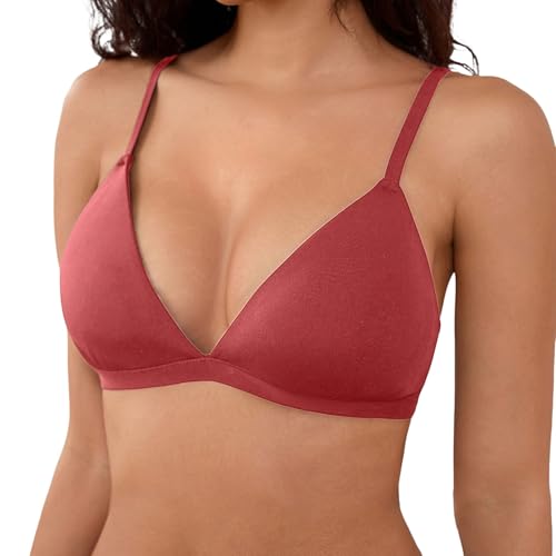 Bralette triangle sans armatures rouge pastèque en taille M pour femme