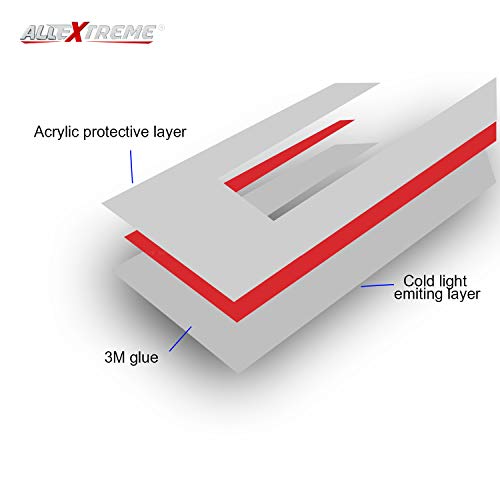Image of Allextreme ABS Exhnl1R El LED Helmet Light Strip with 3 Modes Flashing Night Bike Motorcycle Riding Signal Sticker (Red), Motorcycling