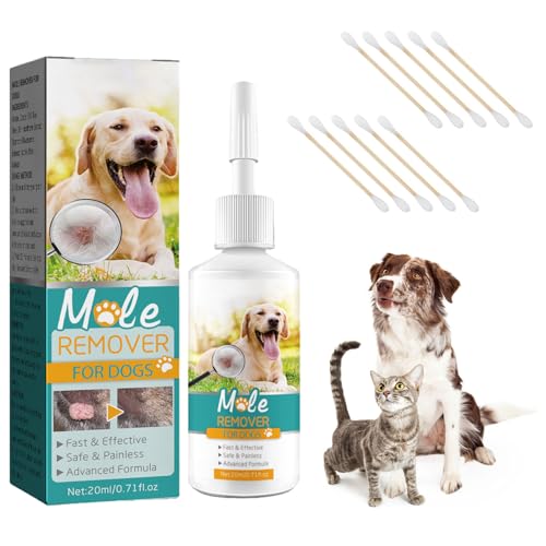 Myluatye Líquido de Eliminación de Verrugas para Mascotas,Eliminador de Verrugas de Perro,Tratamiento de Eliminación de Verrugas para Perros,Quita Verrugas,20ML