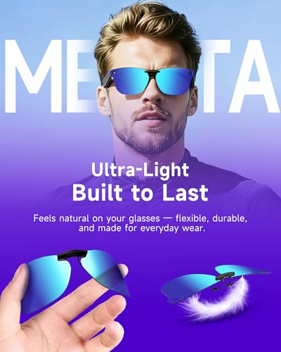 Image of 4-Pack Polarized Clip-On Lenses Compatible with Ray-Ban Meta Wayfarer Large (RW4008 /4006 RW4012 53-22), Anti-Glare UV400 Smart Glasses Accessories, Black Brown Blue Silver