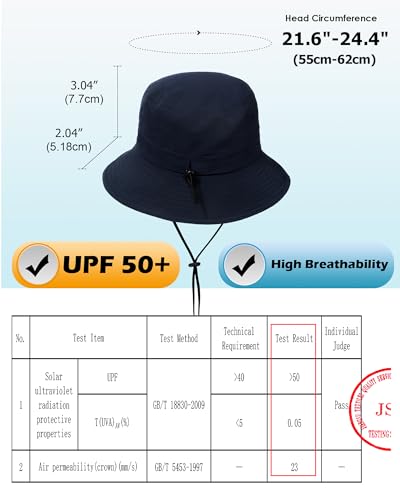 Image of Water-Resistant Bucket Hat for Women Men Rain Hat UPF 50+ Boonie Sun Hat Foldable Summer Floppy Fishing Safari Hats