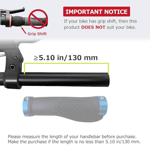 Saplize ESB-PR02-BKBKST-2@#A01 Bike Grips, Ergonomic Design Bicycle Grips Widen Holding Rubber Bike Handlebar Grips thumb #1