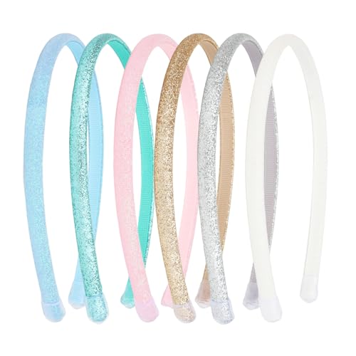 TODDER Thin Glitter Headbands for Girls Headbands Girls Toddler Headband Sparkle Kids Headbands Girls Pink Hair Accessories for Women Back to School Girls Hair Accessories