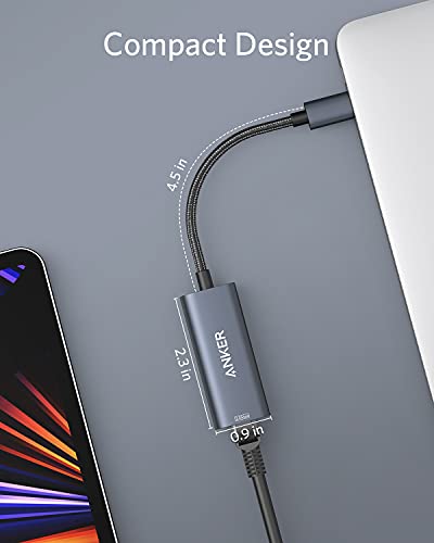 Image of Anker USB C to 2.5 Gbps Ethernet Adapter, Aluminum Portable USB C to Gigabit Ethernet Adapter, for MacBook Pro, MacBook Air, iPad Pro, XPS