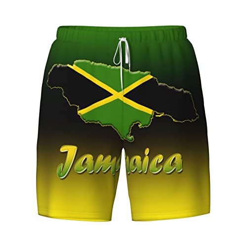 Men's Jamaica Swim Trunks with Compression Liner Quick Dry Swim Short2