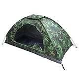 1-Personen-Rucksack-Zelt, EIN-Mann-Zelt, wasserdicht und sonnenbeständig, 1-Personen-Rucksack- mit Tarnmustern, Wandern, leichte kleine Zelte mit Aufbewahrungstasche, einfacher Aufbau für Camping