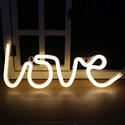 Image of Quace Love Neon Signs Light LED Neon Art Decorative Lights Wall Decor for Bedroom, House, Bar, Pub, Hotel, Beach, Recreational (Warm White)