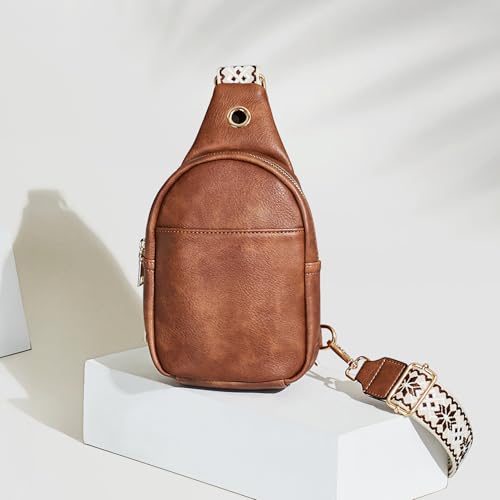 Leather Crossbody Fanny Packs With Cable Hole