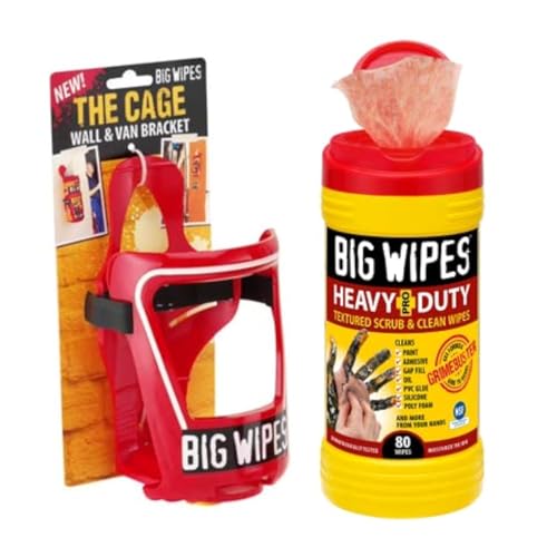 BIG WIPES COMBINATION HEAVY DUTY PRO+ 80 WIPE CANNISTER & THE CAGE WALL & VAN BRACKET