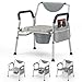 Hybodies Heavy Duty Bariatric Commode, 4-in-1 Portable Bedside Commode or Over-Toilet Chair, Extra-Wide | Adjustable Height | Easy to Clean, Handicap Commode Chair for Eldery, Disabled People