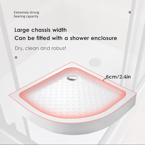 FLEPYHB Anti-Rutsch-Duschwannen-Kit In Weiß mit Ablauf, Acryl-Duschrezeptor-Tablett mit Rutschfester, Strukturierter Oberfläche, Home Indoor Duschwanne – Bild 4