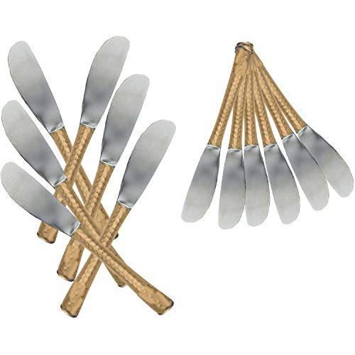 Set of 6 Hammered Steel Copper Butter Knife,Cheese Jam Knifes - Cutting, Butter Spreader for Home Hotel Restaurant 1