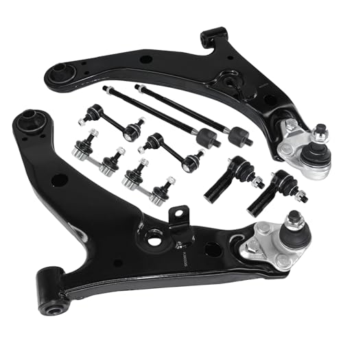 Frenzybro 12PCS Suspension Kit Front Lower Control Arm Ball Joint Sway Bar Tie Rod Kit Replacement for Toyota Corolla 1996-02 Chevrolet Prizm 1998-02 Geo Prizm