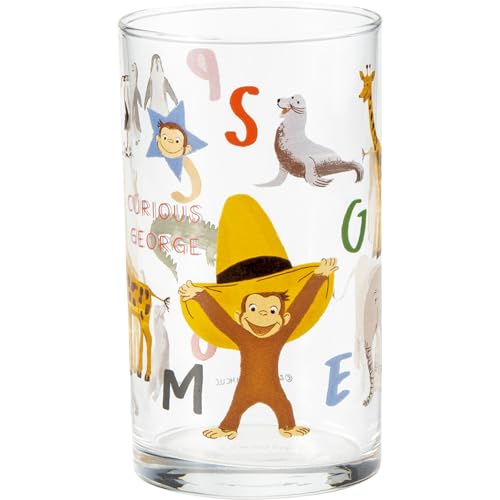 「 おさるのジョージ 」 ジュースグラス コップ ガラス 約径6×11cm 250ml in the city ジョージと動物たちのサーカス 食器 雑貨 おさる ジョージ グッズ 誕生日プレゼント クリア 日本製 SAN4607-2