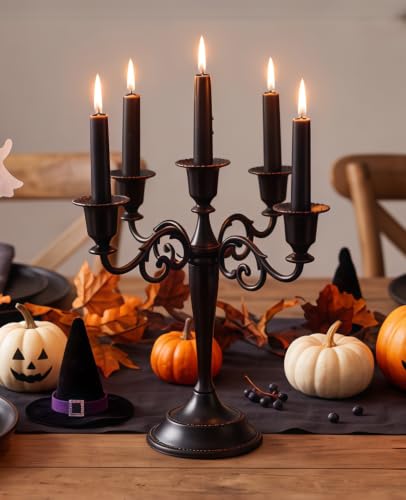 Uzvoxhe 5-Arm Matte Black Candelabra
