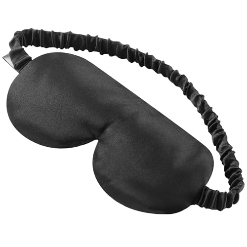 ALASKA BEAR Sleep Mask with Silk-Covered Headband for Hair Care, Silk Eye Mask Comfortable Scrunchy Band Over Ears (Built-in Contour Insert, Luxury 22 Momme)