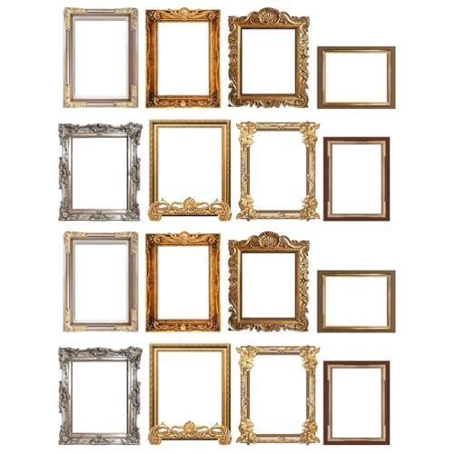UKCOCO 16 Autocollants Muraux Cadre Photo Vintage Amovibles Pour Décoration Salon Chambre Stickers Muraux Cadres À Faire Soi-Même Sans Trace