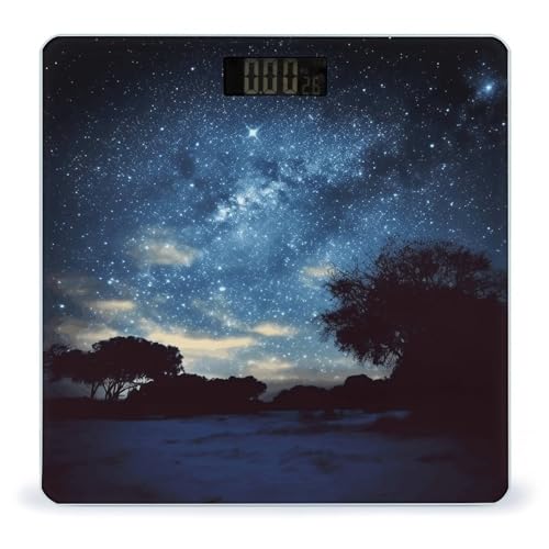 Balanza digital de baño con diseño Night Sky y vidrio templado