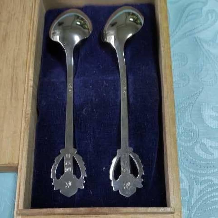 Amazon.co.jp: 洋銀 スプーン 2本セット ニッケル シルバー EPNS刻印