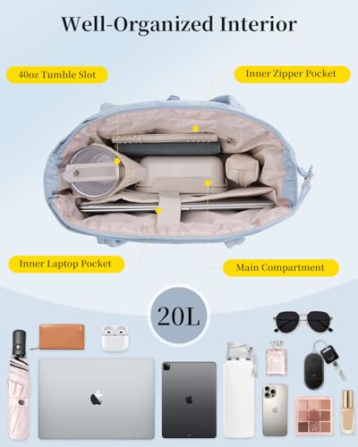Image of Puffer Tote Bag for Women Handbag Nurse Bag with Cup Holder & Laptop Compartment & Trolley Sleeve for Work Travel
