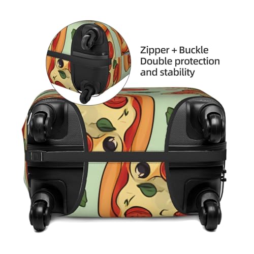 Pizza Pattern Print Fashionable Suitcase Cover Personalized Luggage Protector for Travel and Business4