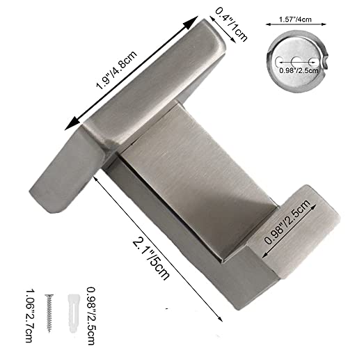 Tocten Toilet Paper Holder + Robe/Towel Hooks, Thicken Sus304 Stainless Steel Bathroom Tissue Holder & Coat Hook Wall Mounted For Bathroom Kitchen Back Door Wardrobe (Brushed Nickel) #TOP7