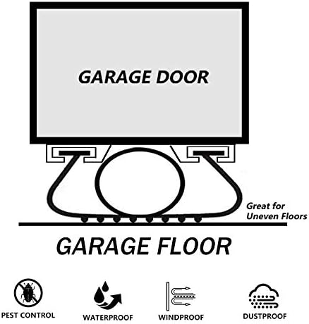 Miniatura 2 de Kit de sellos de puerta de garaje inferior de goma impermeable, tira de sellado, universal, resistente a la intemperie, para sellado de umbral,