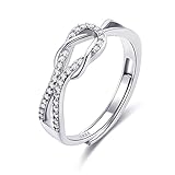 ring love rosegold Tochter&Mutter Silber Ringe Der 925 Sterling Silber Ring ist in der Form eines Liebesknotens， Design symbolisiert die unzerbrechliche Bindung zwischen Mutter und Tochter, was bedeutet, dass die Liebe zwischen Mutter und Tochter ist ewig. Silberringe für Frauen mit einer aussagekräftigen Nachricht Karte verbessert sind absolut eine ideale Wahl, um Ihre Liebe für Ihre Mutter, Schwester, Frau, Familie oder einfach nur ein Freund auszudrücken. Erinnerung für sie, dass Ihre Liebe für sie ist endlos.