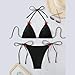 Womens 2026 Triangle Bikini Set Waffle Texture Two Piece Swimsuit Tie Side Bathing Fashion Suit Swimwear Black