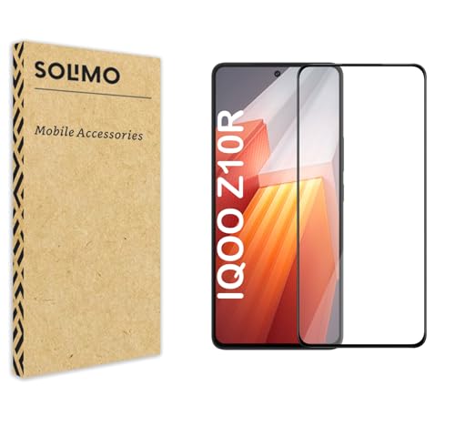 Image of Amazon Brand - Solimo Tempered Glass Screen Protector Compatible with Iqoo Z10R 5G Transparent Protective Film [Clear HD]